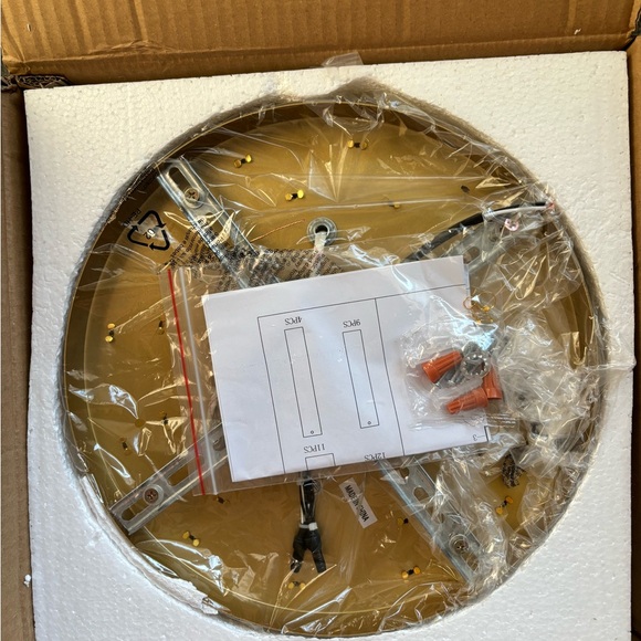 Brand new in box gold 3 light flush mount ceiling light - Picture 7 of 7